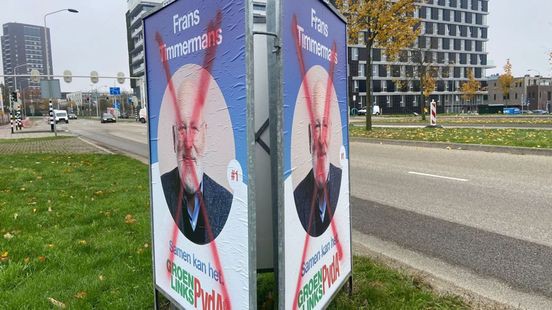 Ook in Venlo verkiezingsposters Frans Timmermans beklad