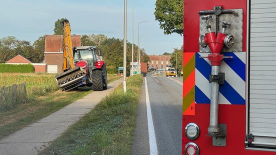 Maaimachine veroorzaakt gaslek: N280 dicht voor verkeer