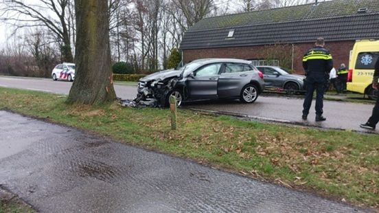 Auto tegen boom: drie kinderen en vrouw gewond