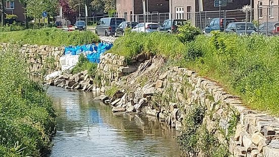 Deel kademuur Geleenbeek opnieuw ingestort