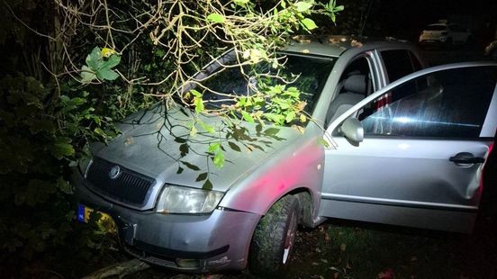 Auto rijdt tegen boom tijdens vlucht voor politie